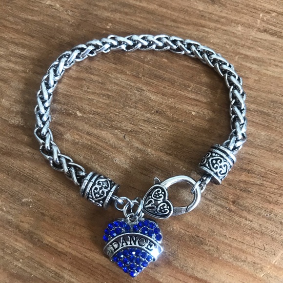 Dance Blue Rhinestone Heart Rope Bracelet - Picture 3 of 5